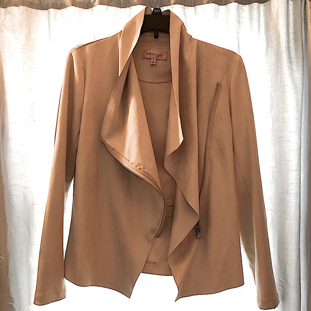 Philosophy Faux Leather Jacket Sm NWOT Bone Beige